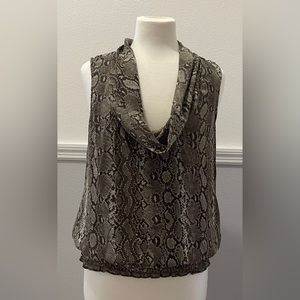 Michael Kors Snake Print Cowl Neck Blouse